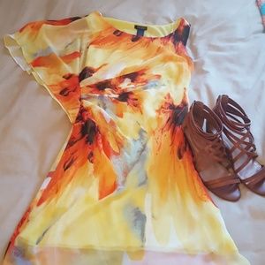 Yellow One Sleeve Dress - Bisou Busou